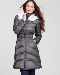Dawn Levy Jessy Long Belted Puffer Coat with Fur Lined Hood   Coats 