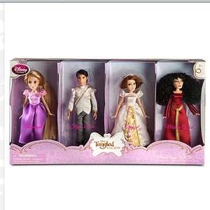  Tangled Ever After Rapunzel Flynn Rider 4 Mini Doll Set Mother Gothel