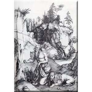 St. Jerome Penitent In The Wilderness 21x30 Streched Canvas Art by 