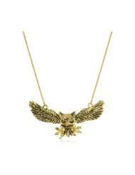   Shadow Series Gold Plated Brass Knight Stalker Owl Necklace, 24