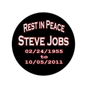  Rest in Peace Steve Jobs 1.25 Badge Pinback Button 