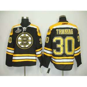 Tim Thomas #30 NHL Boston Bruins Black Hockey Jersey Sz48