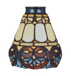 Scrolls Tiffany Style Stained Glass Ceiling Fan Shade  