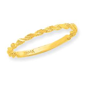 New Beautiful 14k Gold Diamond Cut Rope Band Ring Available in 