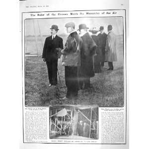  1909 WILBUR WRIGHT AEROPLANE KING EDWARD SHAH DANUBE