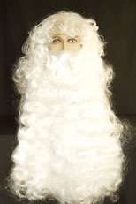 Deluxe Santa wig and long beard with mustache Wig and beard fit most 