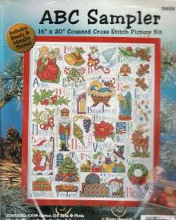 Design Works Counted Cross Stitch kit 16 x 20 ABC CHRISTMAS SAMPLER 