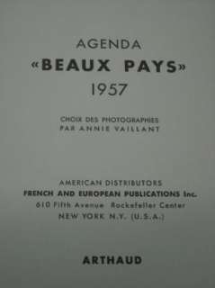ENGAGEMENT CALENDAR Beaux Pays Arthaud, Cartier Bresson  