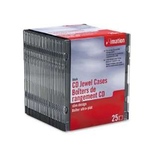  CD/DVD Slim Line Jewel Cases   Clear/Black, 25 per Pack 