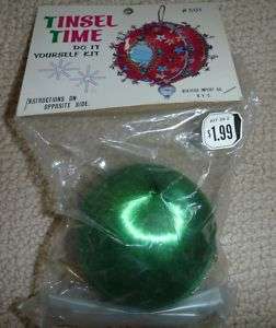 Vtg Sequined Beaded TINSEL TIME Christmas Ornament Kit  