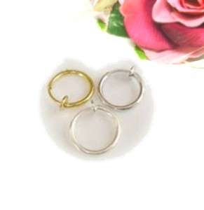 11~60mm spring Clip on hoops earring 3 color lady mens  