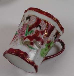   Handpainted Porcelain Demitasse Hot Chocolate CUP & SAUCER Sets, Japan