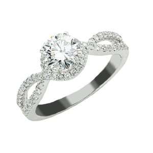  Diamond Engagement Ring with a 0.6 Carat Round Brilliant Cut F Color 