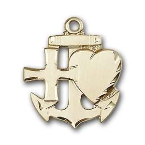  Gold Filled Faith, Hope & Charity Medal Jewelry