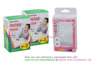 Fuji Instax instant mini Film 4 Packs + Photo Frame NEW  