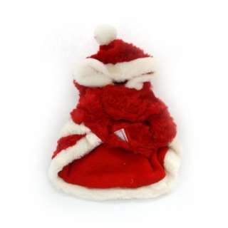Xmas Christmas Santa Dog Dress Coat Costume Apparel XL #1  