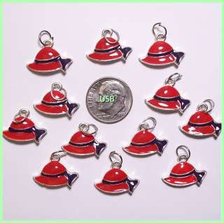 WHOLESALE LOT (12) RED HAT SOCIETY Enamel Charms #639  