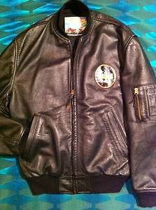   LEATHER CO BOMBER JACKET GRAFFITI ART WORK PATCHES L REDLIGHT RAGS