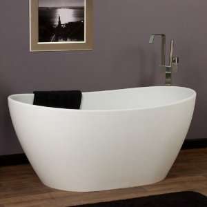  64 Winifred Freestanding Resin Tub   No Overflow   White 