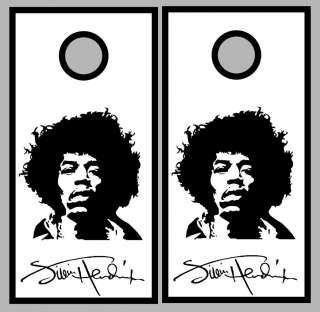 Custom Jimi Hendrix Cornhole Decal Set  
