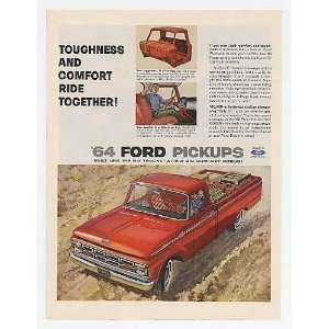  1964 Red Ford Pickup Truck Print Ad (14664)