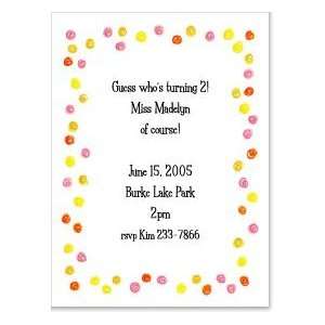  Happy Pink Dots Border Baby Shower Invites Toys & Games