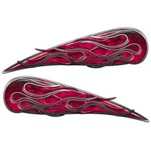  Inferno Pink Motorcycle Gas Tank Flame Decals   5 h x 17 