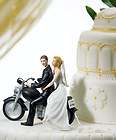 Motorcycle Bride and Groom Wedding Cake Topper Persona