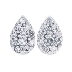  0.17ctTW Pear Shaped Cluster Diamond Stud Earrings in 10Kt 