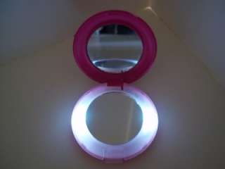 PINK MOM LIGHT UP MAKE UP MIRROR COMPACT CAR HOME PURSE  