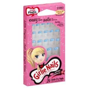  Little Fingrs Girlie Nails Nails, Stick On, 24 ct 