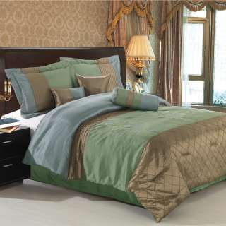 Queen Size Luxury Pacifica Sage 7 Piece comforter set 840000004505 