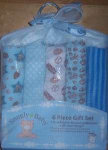  Baby 6 Piece Gift Set, Receiving Blankets, Baby Shower, Diaper Cake 