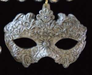 Silver Venetian Mask Mardi Gras Beads New Orleans Party  