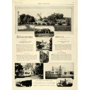  1924 Ad Wheeler Taylor Berkshire Hill Real Estate Homes 
