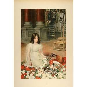  1896 Print Mignon Girl Mandolin William Robert Symonds 
