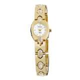   751990 NOW Swarovski Crystal Accented Gold Tone Bracelet Watch