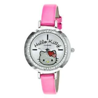 Hello Kitty Womens HK1390 Pink Strap Silver Dial Watch   designer 