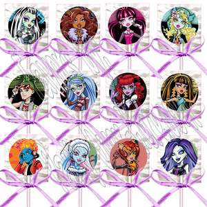 Monster High Ghoul Dolls Lollipops Suckers w/ Lavender Bows Party 