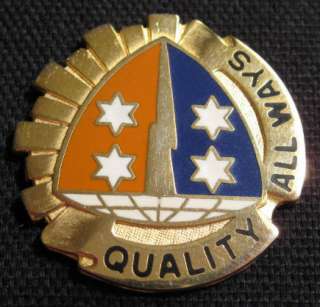 369th Signal Battalion QUALITY ALL WAYS Insignia Pin  