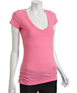 Spin Cycle pop pink cotton jersey v neck t shirt   