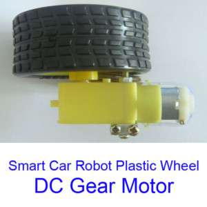 Smart Car Robot Plastic Tire Wheel + DC Gear Motor  