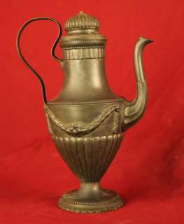 18th Century Antique Pewter Coffee Pot Dated 1770  