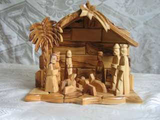 Large Olive Wood Olivewood Christmas Nativity Scene  