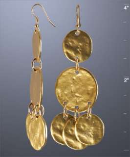 Kenneth Jay Lane gold coin drop large earrings  