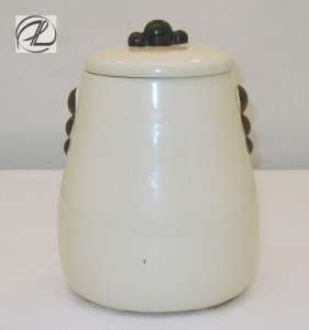 Vintage Cookie Jar Daisy Yellow White Pottery Antique Round RETRO 1940 