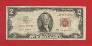 CURRENCY 1953B* $2* RED SEAL US NOTE w./ STAR* in VERY FINE, Old Paper 