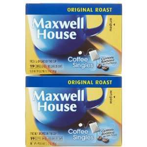 Maxwell House Coffee Singles, 19 ct Single Serve Bags, 2 pk  