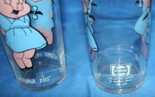 Pr Petunia Pig Pepsi Collector Glasses 1973 Porky  
