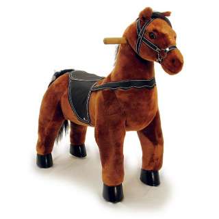 NEW! Soft Plush Toy Animal RIDE ON ROLLING Brown Horse  